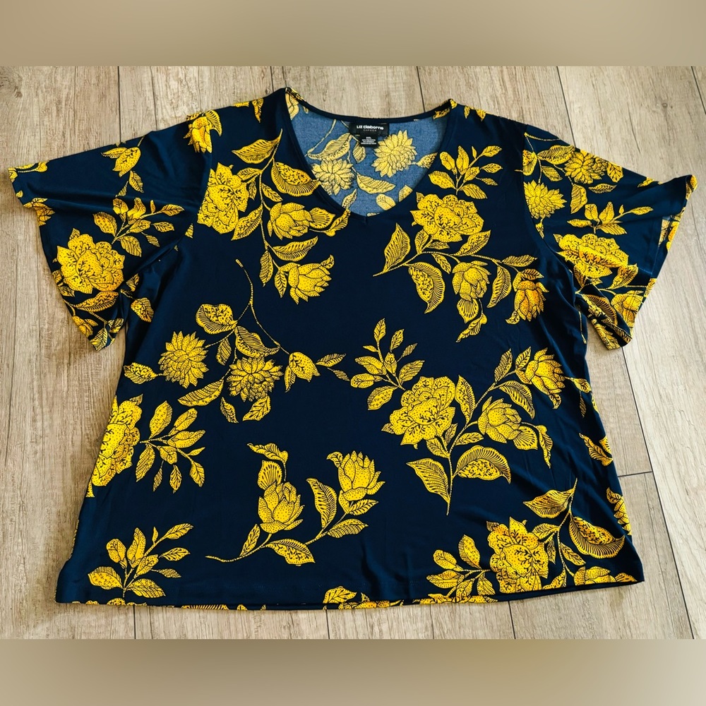 LIZ CLAIBORNE, Blusa para Mujer, Talla, XXL, Color Azul Navy.